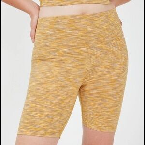 Outdoor Voices Bicycle Biking Shorts-Mustard Yellow Space Dye Women's Size Small